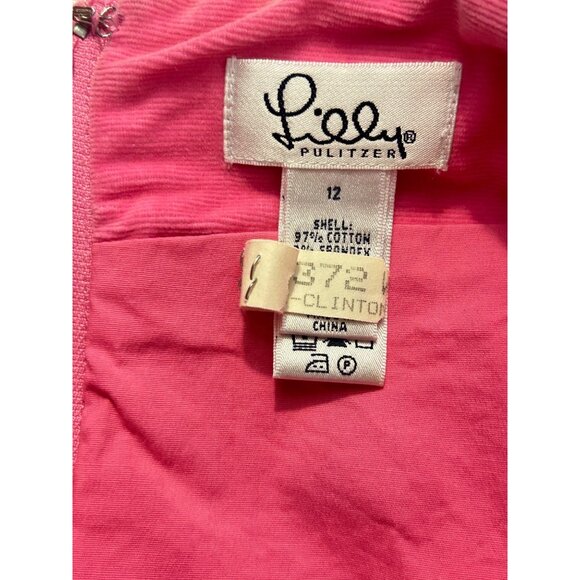 Vintage Lilly Pulitzer Pink Bee Embroidered A-Line Skirt Size 12 - Picture 5 of 5